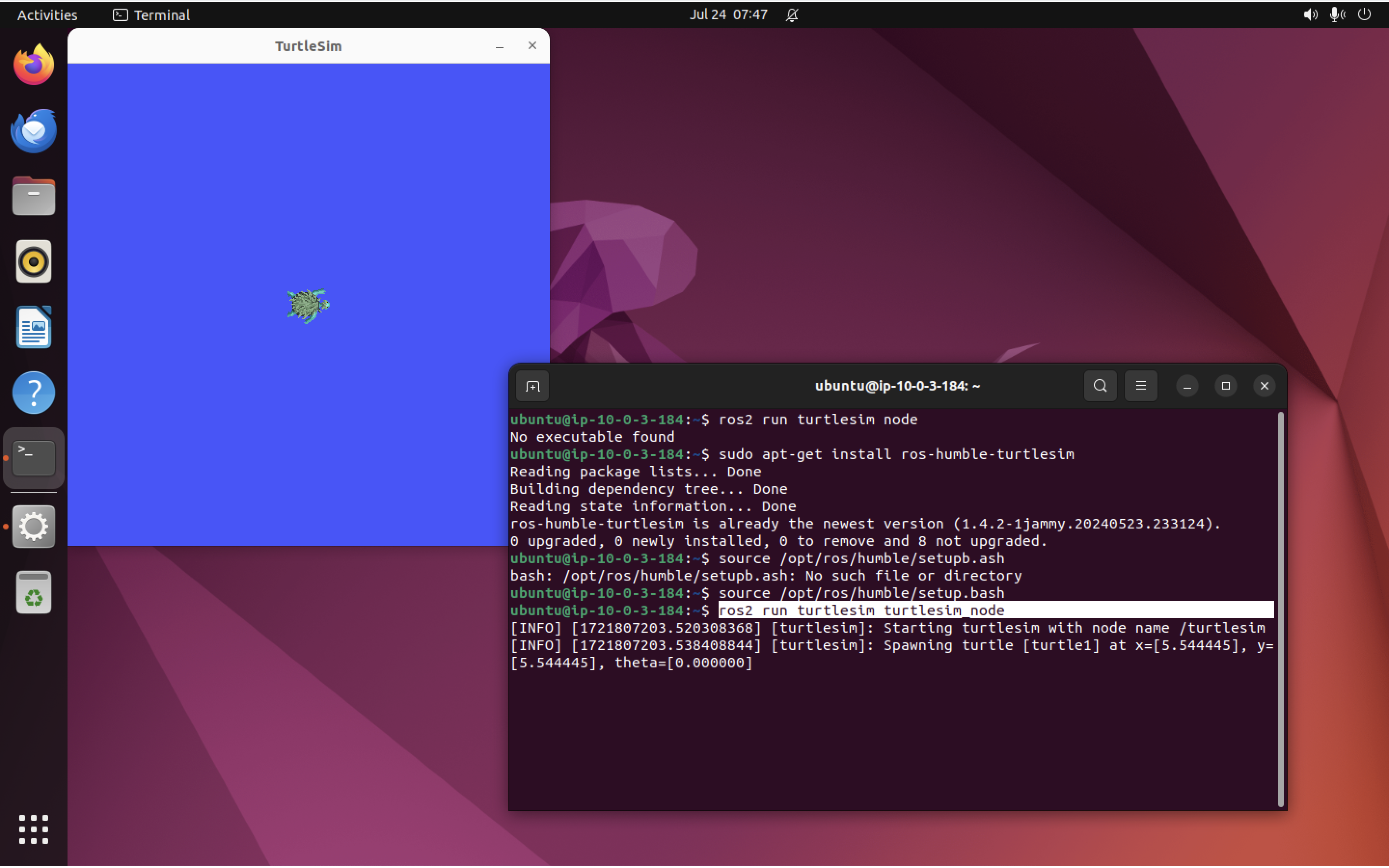 The turtle bot GUI