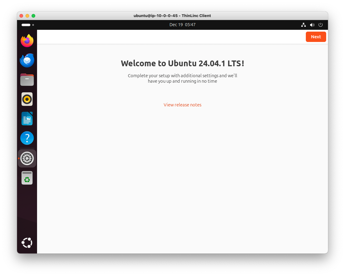 ThinLinc Client Startup